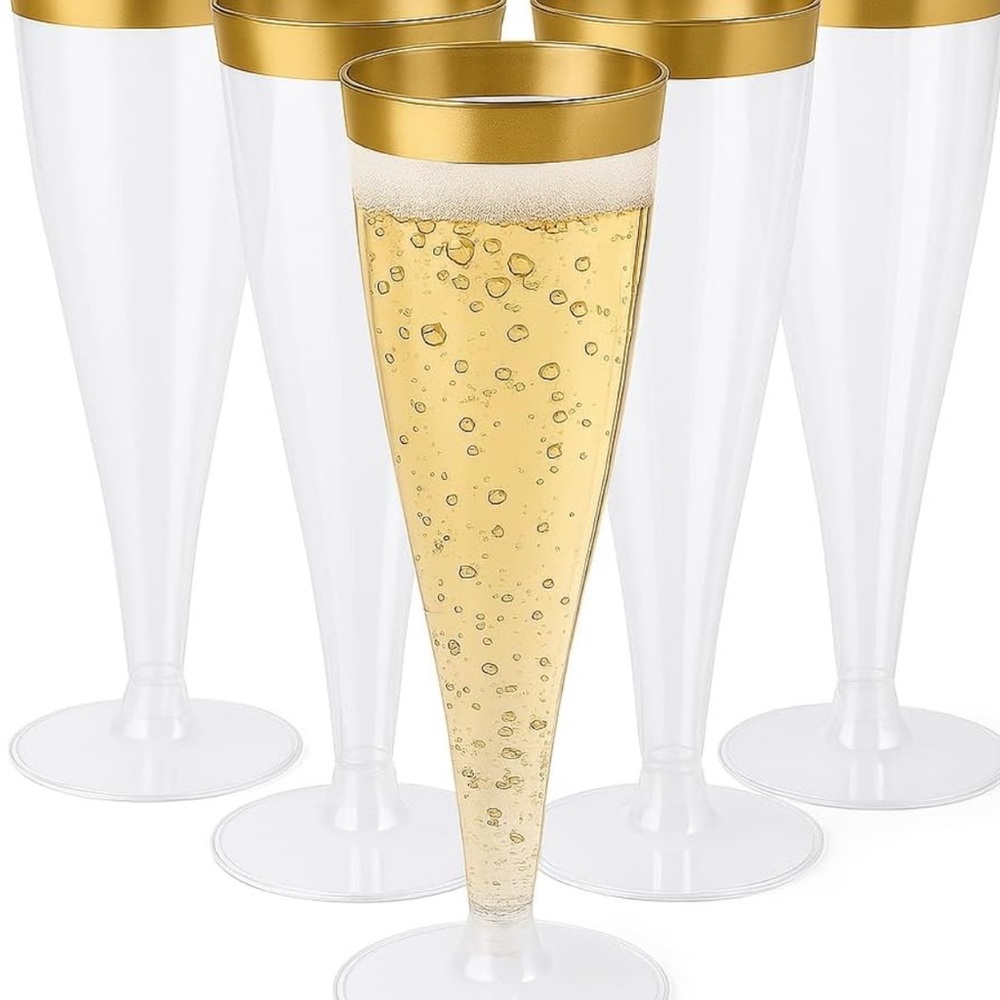Gold and White Disposable Tableware for Elegant Celebrations